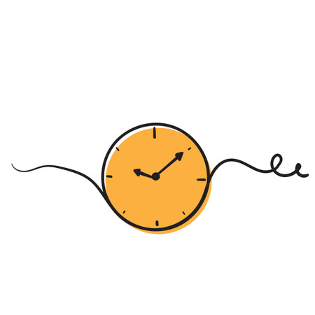 hand drawn Time and clock vector linear icons.Time management. Timer, speed, alarm, time management,...