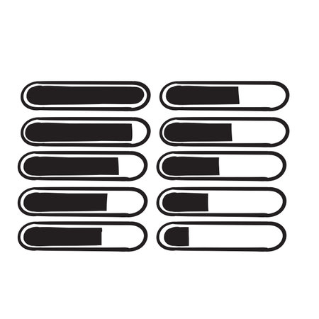 hand drawn doodle process bar set illustration vector isolated background