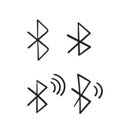 hand drawn doodle bluetooth iconのイラスト素材