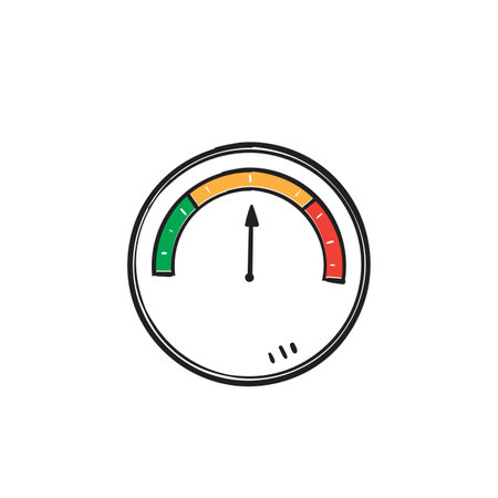 hand drawn doodle speedometer illustration vector isolatedのイラスト素材
