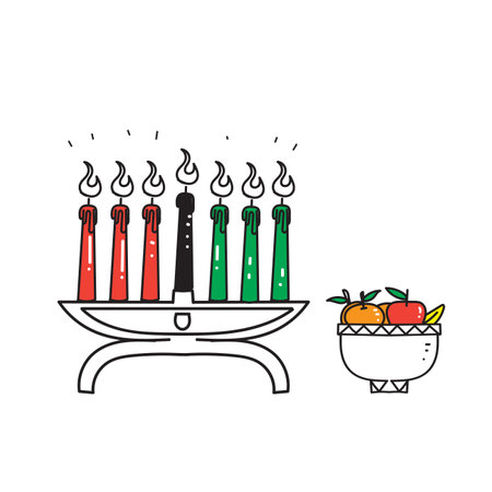 hand drawn doodle kwanzaa celebration illustration vector isolatedのイラスト素材
