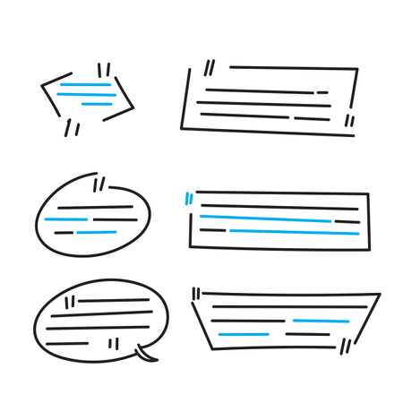 hand drawn doodle quote mark frame illustration vectorのイラスト素材