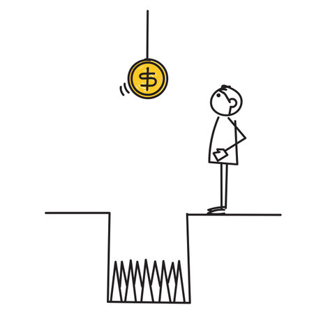 hand drawn doodle money trap illustration vectorのイラスト素材