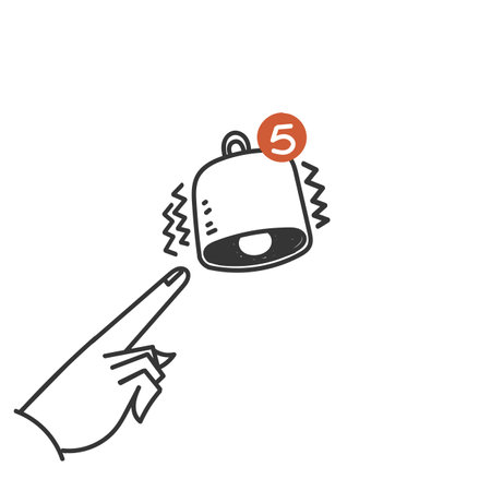 hand drawn doodle Notification bell icon illustration vectorのイラスト素材