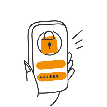 hand drawn doodle access authentication illustration conceptのイラスト素材