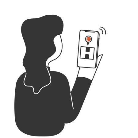 hand drawn doodle gps delivery tracking package mobile illustration vectorのイラスト素材