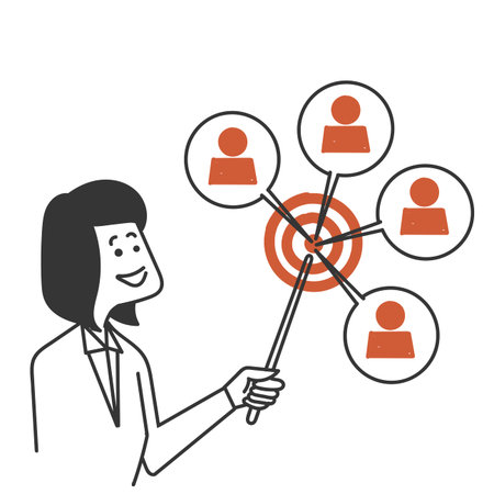 hand drawn doodle Target customer concept arrow illustration vectorのイラスト素材