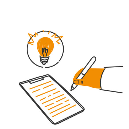 hand drawn doodle Creative writing and storytelling illustration concept isolatedのイラスト素材