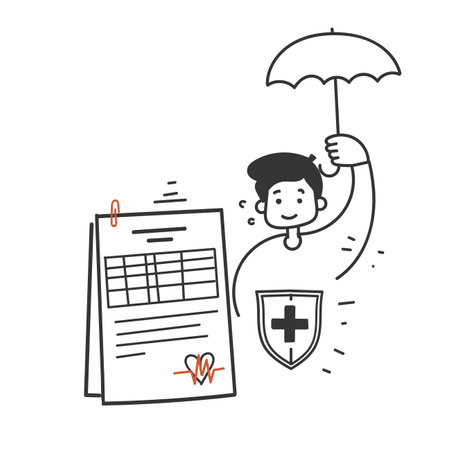 hand drawn doodle Health insurance concept icon illustration vectorのイラスト素材