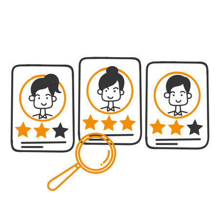 hand drawn doodle hr management and hiring concept illustrationのイラスト素材
