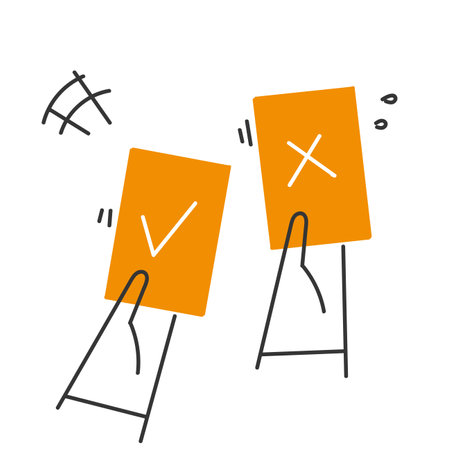 hand drawn doodle people vote illustration vectorのイラスト素材