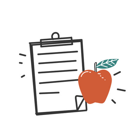 hand drawn doodle diet plan icon illustrationのイラスト素材