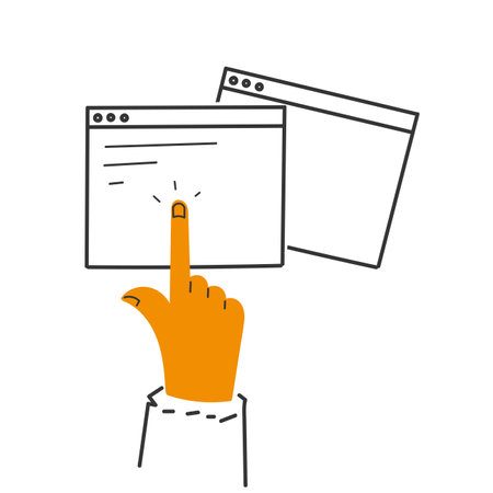 hand drawn doodle website page interface illustrationのイラスト素材