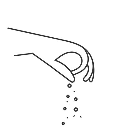 hand drawn doodle chef hand sprinkling spicesのイラスト素材