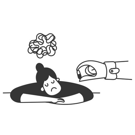 Doctors give medication to people who are anxious and depressed in doodle drawnのイラスト素材