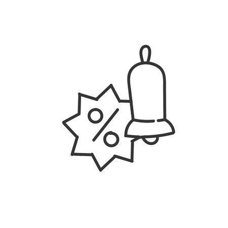 tag price icon with bell in doodle styleのイラスト素材