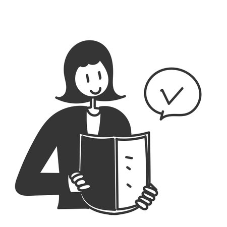 business woman holding shield with check mark illustration in cartoon styleのイラスト素材
