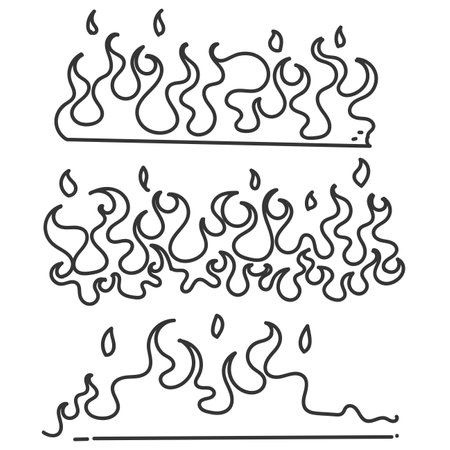 hand drawn doodle fire element illustrationのイラスト素材
