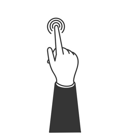 finger touch and tap gesture icon doodleのイラスト素材