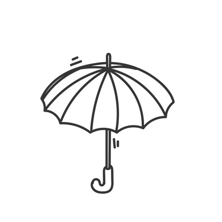 doodle umbrella illustration sketchのイラスト素材