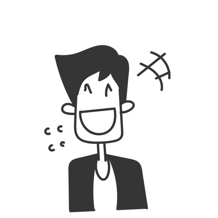 doodle man avatar laughingのイラスト素材