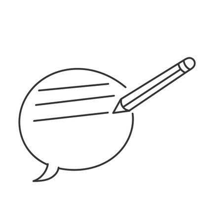 doodle hand writing with pencil in bubble speech illustrationのイラスト素材