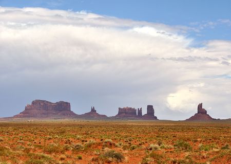Receding Thunderstorm in Monument Valleyの写真素材