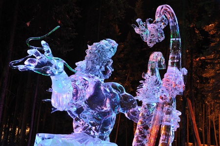 Fairbanks, Alaska, March 9, 2010: Aeolus Ice Sculpture, 2010 World Ice Art Championshipsのeditorial素材