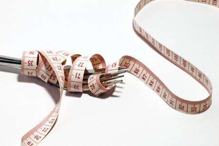 Fork & measurement tape.の写真素材