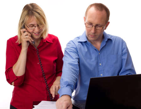 Two business people workingの写真素材