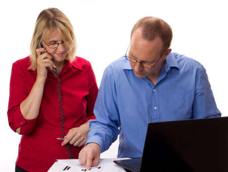 Two business people workingの写真素材