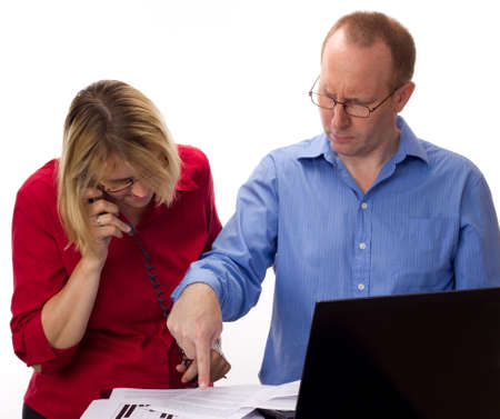 Two business people workingの写真素材