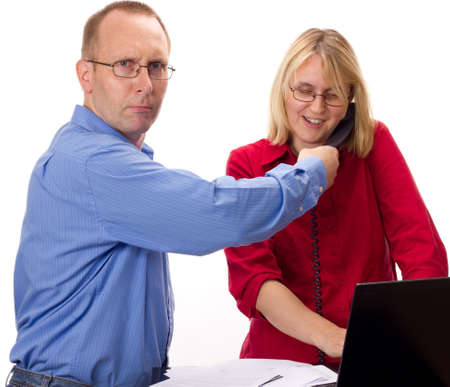 Two business people workingの写真素材