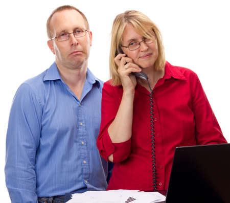 Two business people workingの写真素材