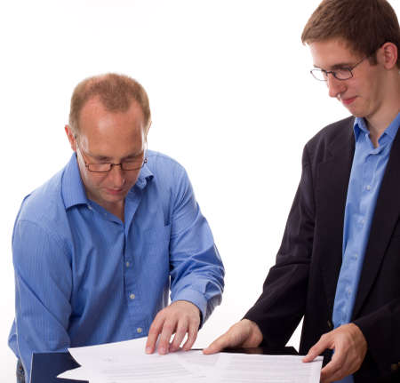 Two business people workingの写真素材