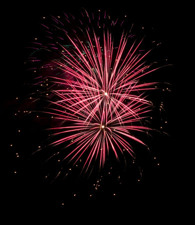 Firework on lake