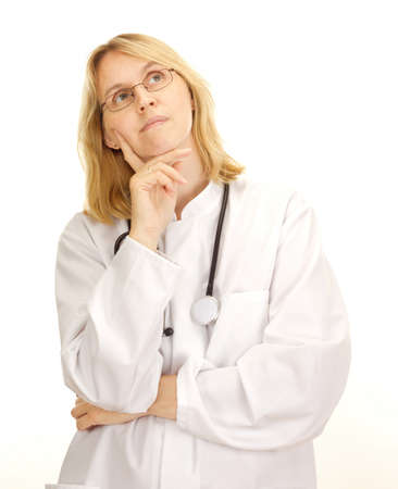 Medical doctor waiting for the next patientの写真素材