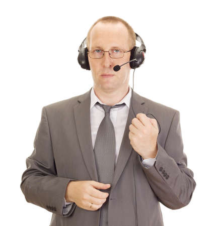 Business person with head setの写真素材