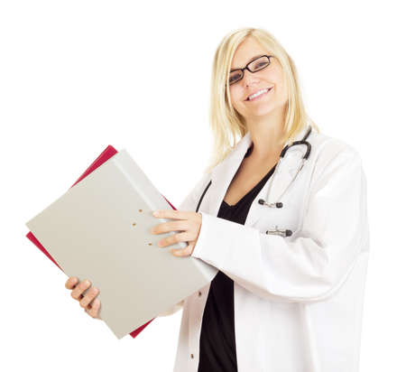 Medical doctor with a lot of workの写真素材