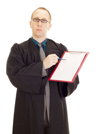 Lawyer with a blank paper on his clipboardの写真素材