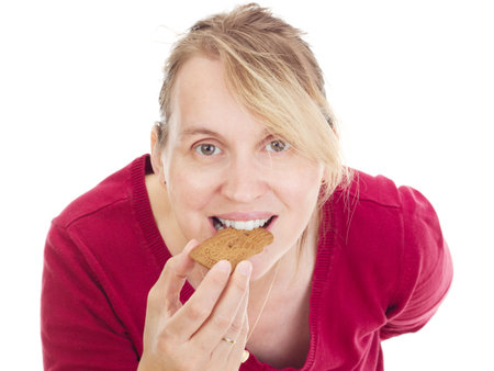 Person eating delicate speculoos
