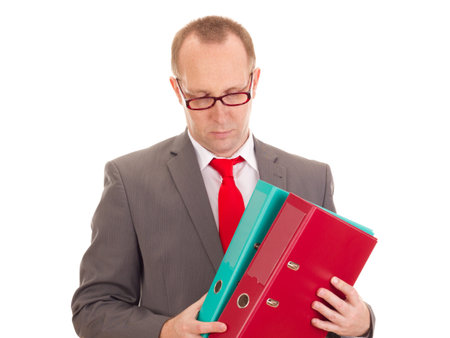 Businessman with ring binder
