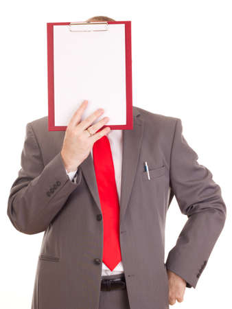Businessman with clipboardの写真素材