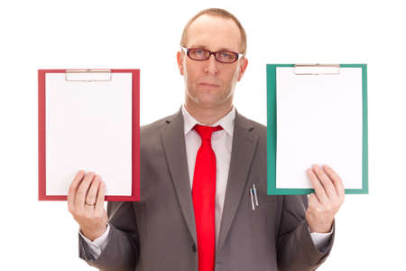 Businessman with clipboardsの写真素材