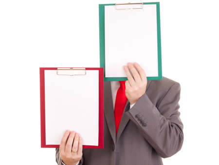 Businessman with clipboardsの写真素材