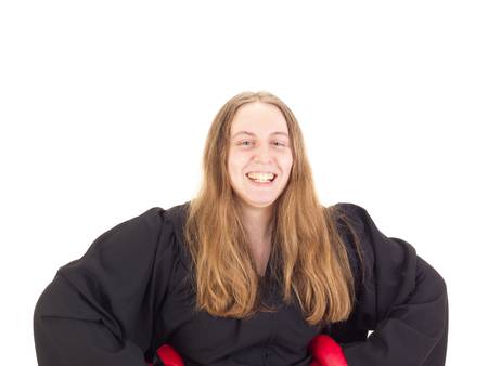 Young attorney with boxing glovesの写真素材