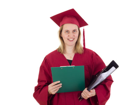 Female student with documentsの写真素材