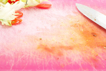 Waste after cutting tomatoes and salad