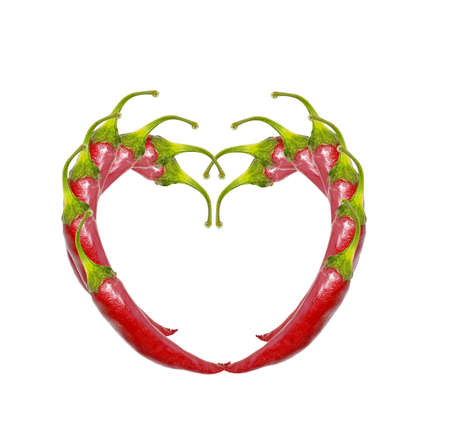 Heart made of pepperの写真素材