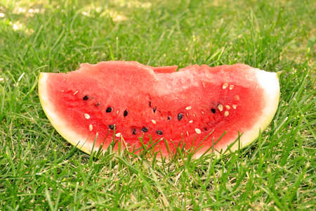 Fresh juicy watermelon sliceの写真素材